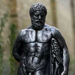 Stone Black Hercules Statue Concrete Greek Mythology Decor Handmade Figure Outdoor Garden Sculpture Strongman Yard Ornament Gift - thumbnail 2