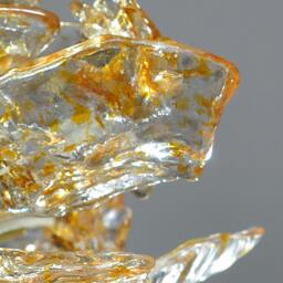 Floral Ceiling Light Amber Resin Flowers & Leaves - thumbnail 3