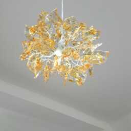 Floral Ceiling Light Amber Resin Flowers & Leaves - thumbnail 4