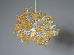 Floral Ceiling Light Amber Resin Flowers & Leaves