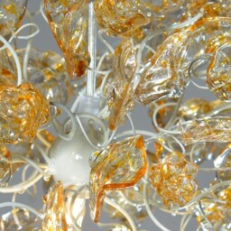 Floral Ceiling Light Amber Resin Flowers & Leaves - thumbnail 2