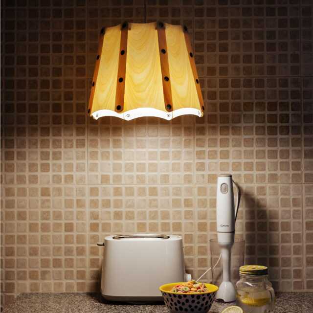 Nordic Style Pendant Light With Real Wood Veneer For Modern Interiors - image 1