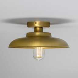Solid Brass Industrial Ceiling Light, Vintage Factory Style - thumbnail 3