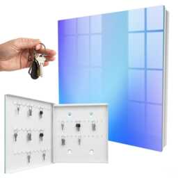 Calm Gradient Wall Mounted Key Cabinet, Blue Industrial Box, Abstract Abstraction, For Lovers Of Modern Interiors - thumbnail 2