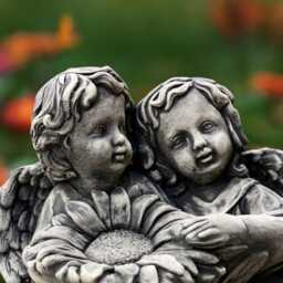 Concrete Angel Statue With Sunflower Cherub Garden Sculpture Outdoor Memorial Decor Angel Figures Stone Yard Ornament Angels Lover Gift - thumbnail 4