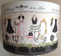 Paris Boutique Lampshade Pink & Black French Shabby Chic Decoupage - thumbnail 1