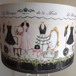 Paris Boutique Lampshade Pink & Black French Shabby Chic Decoupage - thumbnail 2