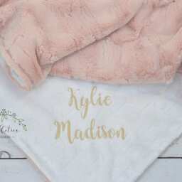 Personalized Minky Baby Blanket Personalized-Baby Girl Blanket-Personalized Blanket Girl-White Arrow Blanket-White Pink Minky - thumbnail 3