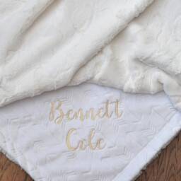Personalized Minky Baby Blanket Personalized-Baby Girl Blanket-Personalized Blanket Girl-White Arrow Blanket-White Pink Minky - thumbnail 2