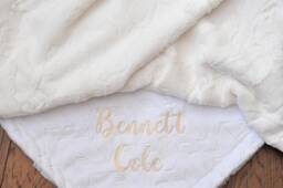 Personalized Minky Baby Blanket Personalized-Baby Girl Blanket-Personalized Blanket Girl-White Arrow Blanket-White Pink Minky - thumbnail 1