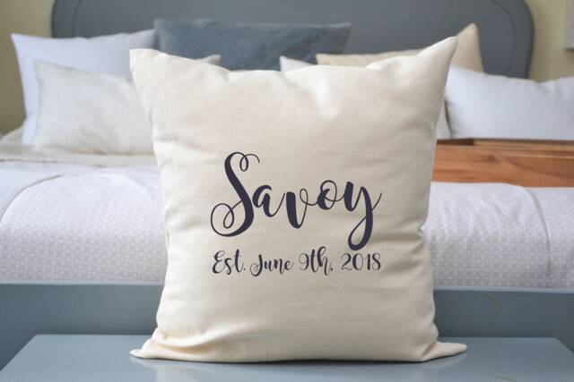 Personalized Alternative Guest Book Pillow, Wedding Accessory, Cotton Anniv., Shower Gift, Mr. & Mrs. Gift For Bride, Groom - image 1