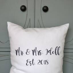 Personalized Alternative Guest Book Pillow, Wedding Accessory, Cotton Anniv., Shower Gift, Mr. & Mrs. Gift For Bride, Groom - thumbnail 2