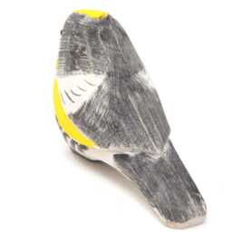 Yellow-Rumped Warbler Wooden Figurine - Hand Carved Bird Collectible Decor - thumbnail 3