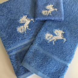 Personalized Embroidered Unicorn Towels Metallic Glitter Cotton Bath Set - thumbnail 3