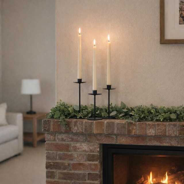 Hand Forged Iron Candlesticks Set Of 3, Blacksmith Taper Holders, Rustic Farmhouse Decor - image 1