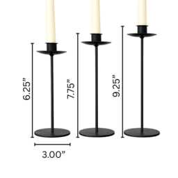 Hand Forged Iron Candlesticks Set Of 3, Blacksmith Taper Holders, Rustic Farmhouse Decor - thumbnail 2