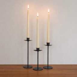 Hand Forged Iron Candlesticks Set Of 3, Blacksmith Taper Holders, Rustic Farmhouse Decor - thumbnail 3