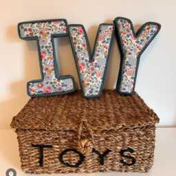 Liberty London Fabric Letters Personalised Nursery Name Sign - Handmade Baby Gift Bespoke Print Kids Room Decor - thumbnail 3
