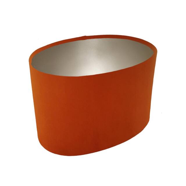 Oval Burnt Orange Lampshade in Velvet With Champagne Lining - image 1