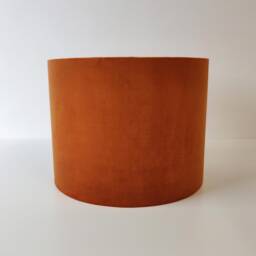 Oval Burnt Orange Lampshade in Velvet With Champagne Lining - thumbnail 3