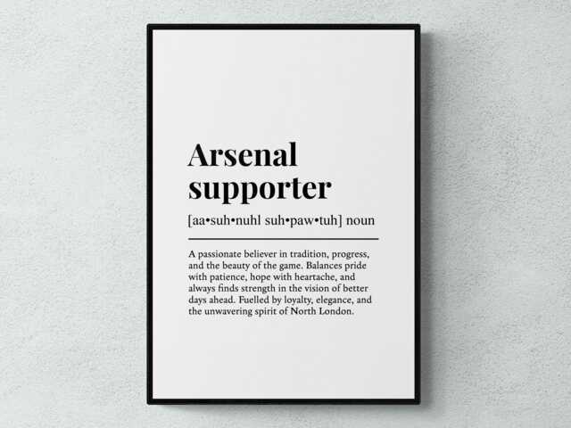 Arsenal Supporter Funny Definition Sport Football Gift Wall Art Print - image 1