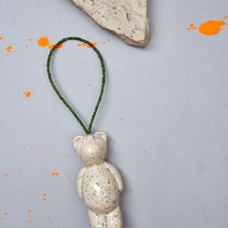Nordic Style White Christmas Decoration, Miniature Bear Ornament, Teddy Bear Lover Gift, Hanging Tree Woodland Kids Room Decor - thumbnail 2