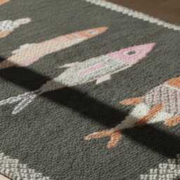 Playful Koi Fish Handmade Runner Rug - Coastal Kitchen, Hallway Carpet - thumbnail 2