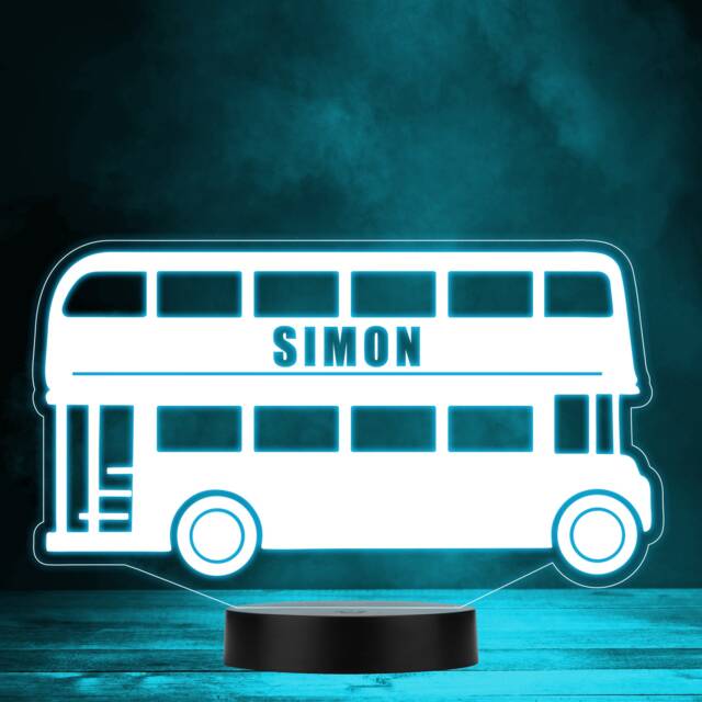 Red London Double Decker Bus Led Lamp Personalised Gift Night Light - Bedroom - image 1