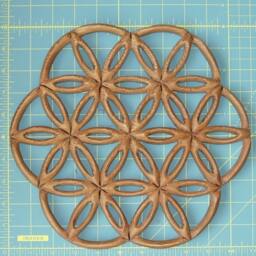 Flower Of Life Wood Carving Sacred Geometry Wall Art, Meditation Decor - thumbnail 4