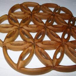 Flower Of Life Wood Carving Sacred Geometry Wall Art, Meditation Decor - thumbnail 3
