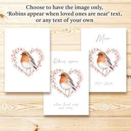 Robin Heart Print, Watercolour Wall Art, Memorial Gift - thumbnail 3