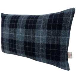 "Harris Tweed Denim Macleod Tartan - 50x30cm/20""x12" - thumbnail 2