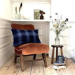 "Harris Tweed Denim Macleod Tartan - 50x30cm/20""x12" - thumbnail 1
