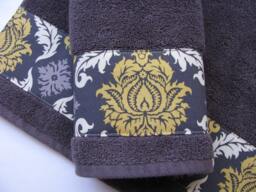 Charcoal Grey Towel Joel Dewberry Aviary 2 Fabric Accent - thumbnail 1