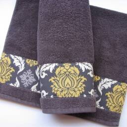 Charcoal Grey Towel Joel Dewberry Aviary 2 Fabric Accent - thumbnail 2