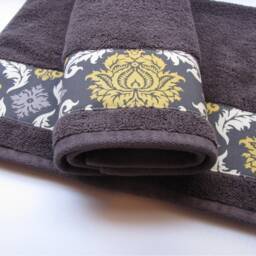 Charcoal Grey Towel Joel Dewberry Aviary 2 Fabric Accent - thumbnail 4