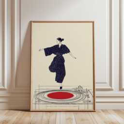 Minimal Dancer Illustration Poster - Vinyl Turntable Music Art Modern Line Figure Print - thumbnail 1