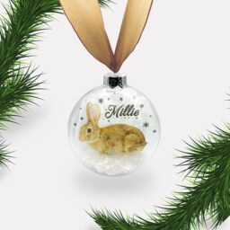 Personalised - Custom Pet Bauble. Glass Christmas Photo. Dog, Cat, Rabbit, Bird, Horse & More - thumbnail 2
