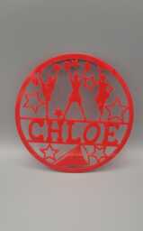 Personalised Cheerleader Name Sign - Dancer Bedroom Wall Or Door Hanger, Custom Cheer Club Plaque, Girls Room Decor, Acrylic Wood - thumbnail 1