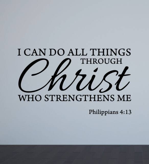 I Can Do All Things Through Christ Who Strengthens Me Wall Decal Poster Religious Sign Home Quote Vinyl Sticker Gift Decor Art 4-84 - image 1