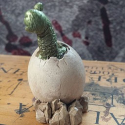 Hand Painted Hatching Dragon Statue, Fairy Garden Decor - thumbnail 3