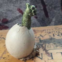 Hand Painted Hatching Dragon Statue, Fairy Garden Decor - thumbnail 2