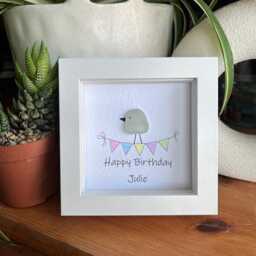 Best Friend Birds Personalised Sea Glass Art. Happy Birthday, Friendship Present, Bird - thumbnail 2