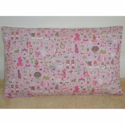 Alice in Wonderland Pillow Cover Cushion Sham 12x16 Pink Oblong Bolster Liberty Limited Edition Case Slip Pillowcase Nursery 16x12