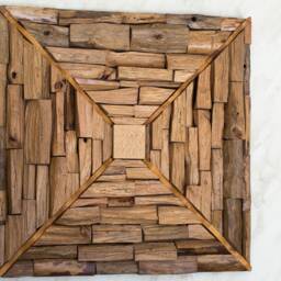 Textured Wooden Artwork - Unframed Wall Decor Over Fireplace Organic Modern Rustic Art - thumbnail 3