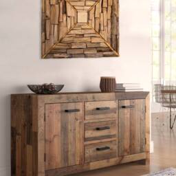 Textured Wooden Artwork - Unframed Wall Decor Over Fireplace Organic Modern Rustic Art - thumbnail 2