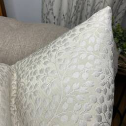 Country Farmhouse Cushion Cover John Lewis & Partners Eversley Fabric, Leaf Trails Buds/ Ivory Champagne, High Quality Handmade - thumbnail 3