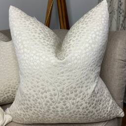 Country Farmhouse Cushion Cover John Lewis & Partners Eversley Fabric, Leaf Trails Buds/ Ivory Champagne, High Quality Handmade - thumbnail 2