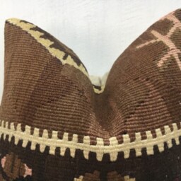 Handwoven Turkish Kilim Pillow Cover, Vintage Rustic Decor - 16x16 - thumbnail 2