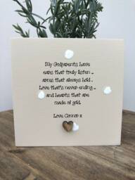 Godparents Personalised Flower/Plant Pot Godmother Godfather Gift Shabby Chic Style. Christening Baptism Christmas Birthday Any Names - thumbnail 1